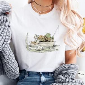 90s Frog Toad Fishing Shirt, Retro Vintage Graphic Tees, Cute Toad Shirt, Nature Shirt, Book Lovers Shirt, Oversize Graphic Tee Sweatshirt