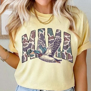 Camo Hunting Mama Mallard Comfort Colors® T Shirt | Duck Hunting TShirt | Mallard Duck Shirt | Duck Hunters | Hunting Season Camo Shirt