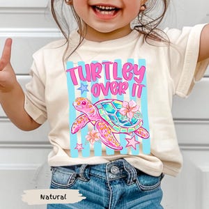 Kids Funny Turtley Over It Summer Comfort Colors® Shirt | Child's Toddler Youth Baby Turtle TShirt | Beach Lake Coastal Vacation Tee Shirt