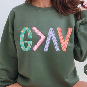 God Is Greater Than The Highs And Lows Sweatshirt | Christian Apparel TShirt | Jesus Shirt | Religious Quote Shirt Sweatshirt