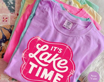 It's Lake Time Comfort Colors® Shirt | Summer Boating Vacation Shirt | Lake Shirt | Camping Summer Shirt | Boho Lake Life Graphic Shirt Tee