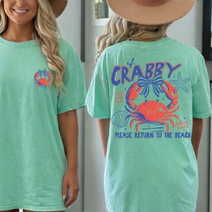 Camiseta If Crabby Return To Beach Summer Comfort Colors® / Camiseta de verano para vacaciones / Camiseta de verano con estampado retro / Camiseta de playa vintage imagen 1