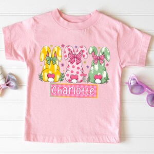 Kids Personalized Custom Easter Bunny Shirt Tee | Kids Easter Shirt | Custom Kids Toddler Shirt | Retro Easter Bunny Bunnies Rabbit Shirt