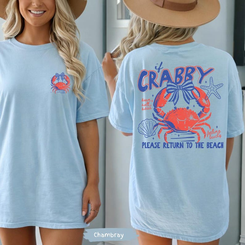Camiseta If Crabby Return To Beach Summer Comfort Colors® / Camiseta de verano para vacaciones / Camiseta de verano con estampado retro / Camiseta de playa vintage imagen 10
