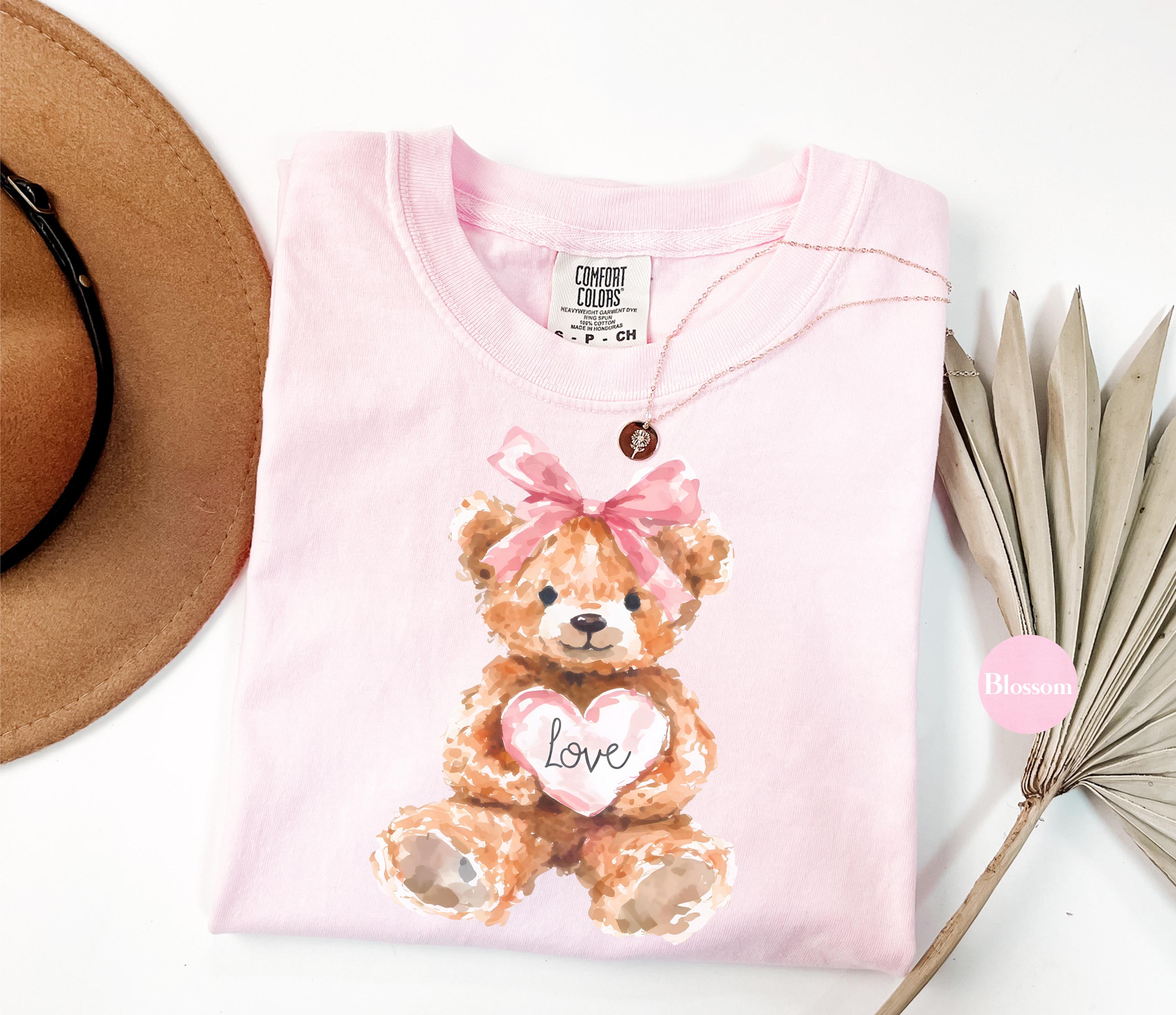 Vintage Watercolor Bear Valentine Comfort Colors® Shirt | Retro ...