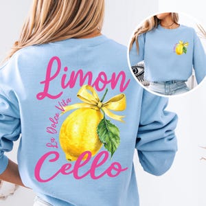 Vintage Limoncello Lemon Summer Sweatshirt | Italy Amalfi Coast Summer Vacation Tee Tshirt | Retro Graphic Summer Beach Shirt Sweatshirt