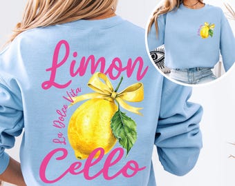 Vintage Limoncello Lemon Summer Sweatshirt | Italy Amalfi Coast Summer Vacation Tee Tshirt | Retro Graphic Summer Beach Shirt Sweatshirt