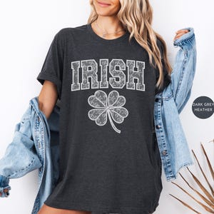 Irish Clover St Patrick&#39;s Day Shamrock Shirt Sweatshirt | Irish Clover Shirt | Shamrock Paddy&#39;s Day Shirt | Irish Lucky Clover Lace Shirt