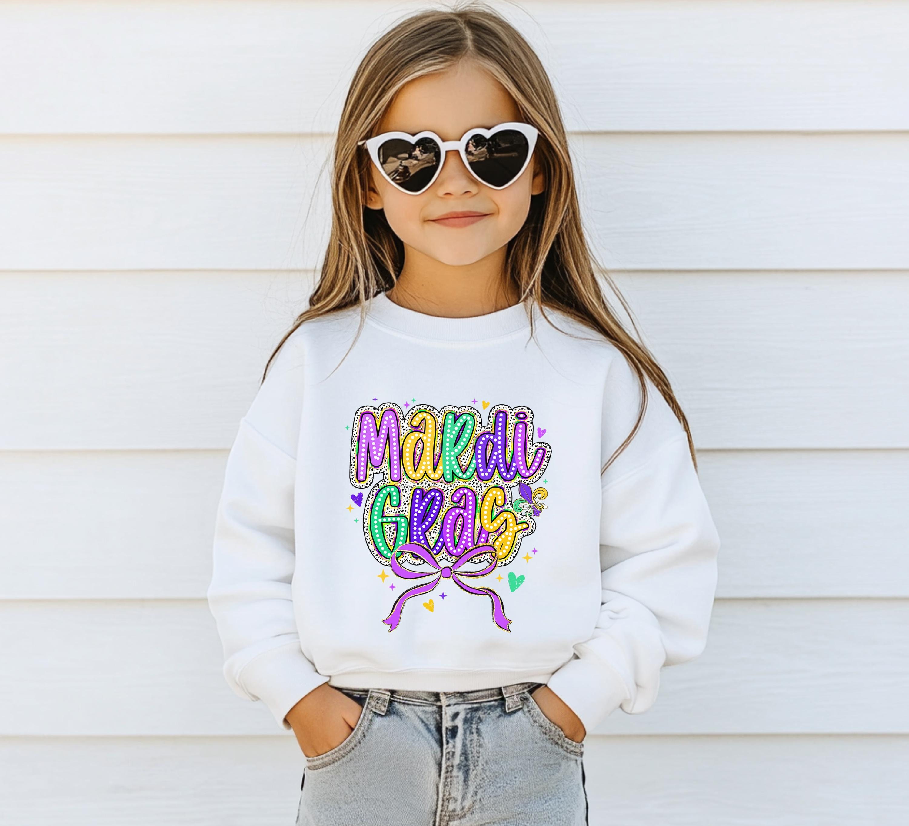 Mardi Gras Kids Sweatshirt | Nola Mardi Gras Kids Shirt | Girls