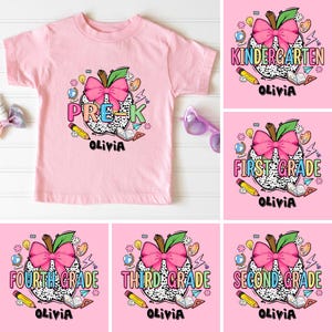 Kids Personalized Custom Back To School Grade Shirt Tee | Kids All Grades Shirt | Custom Kids Toddler Shirt | School Grade Shirt