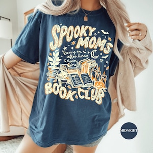 Spooky Moms Book Club Halloween Comfort Colors® Shirt | Book Coffee Lover Tshirt Shirt | Spooky Reader Tee Shirt | Bookish Mom Doodle Shirt image 9