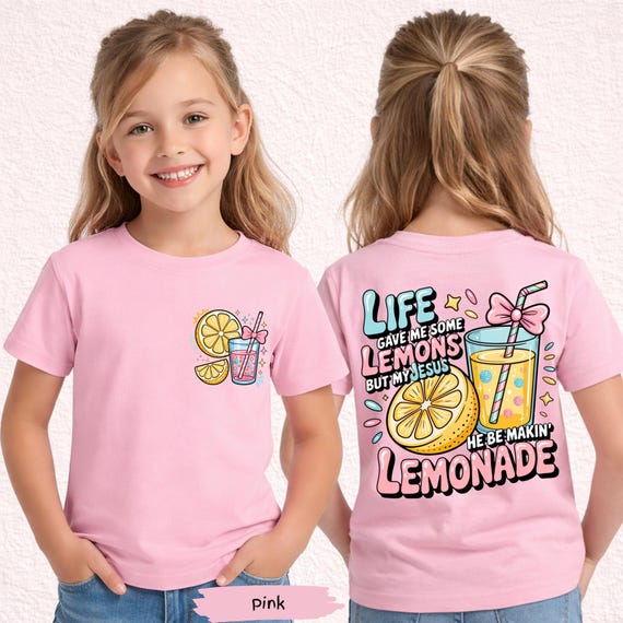 Kids Life Gave Me Some Lemons Comfort Colors® Graphic Shirt | But My Jesus Be Makin Lemonade Front & Back Jesus Christian Faith TShirt Shirt