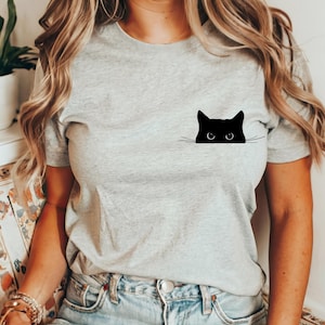 Black Cat T-Shirt, Black Cat Gifts, Cat Mom, Cat T Shirt, Cute Kitty, Cat Halloween Shirt, Pet Shirt, Cat Shirt For Women, Cat Shirt Women