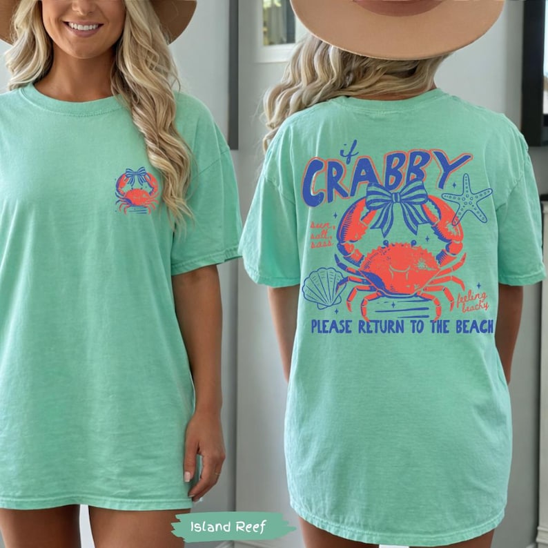 Camiseta If Crabby Return To Beach Summer Comfort Colors® / Camiseta de verano para vacaciones / Camiseta de verano con estampado retro / Camiseta de playa vintage imagen 1