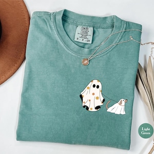 Cute Ghost Dog Halloween Comfort Colors® T Shirt | Dog Ghost TShirt | Halloween Dog Women's Shirt | Spooky Season Shirt | Dog Lover Shirt