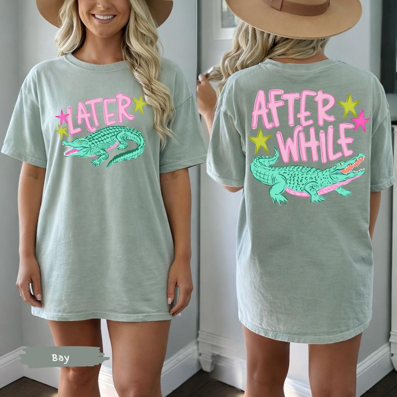 Later Gator Alligator Summer Comfort Colors® Shirt | After A While Crocodile Summer Vacation Tee Tshirt | After While Summer Beach Shirt image 8