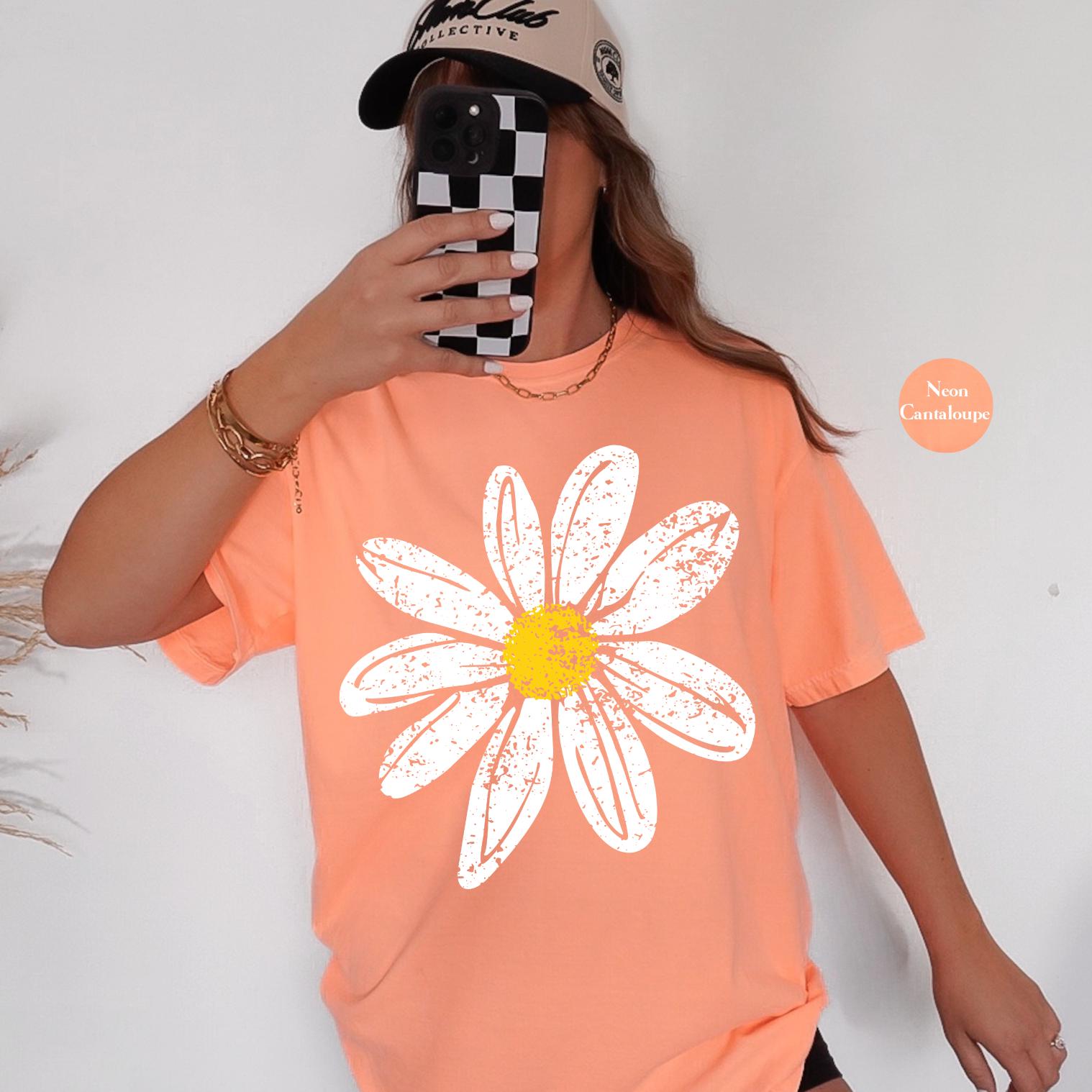 Daisy Summer Comfort Colors® T Shirt | Flower Shirt TShirt | Wildflower Shirt | Neon Shirt | Daisy Flower Women's Grunge Shirt | Floral Tee