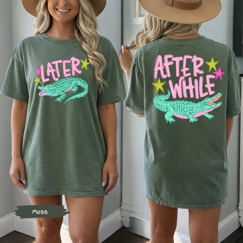 Later Gator Alligator Summer Comfort Colors® Shirt | After A While Crocodile Summer Vacation Tee Tshirt | After While Summer Beach Shirt image 9