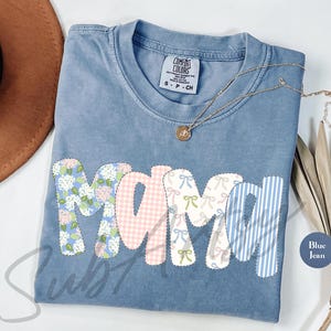 Floral Preppy Mama Mom Comfort Colors® Shirt | Spring Floral Coquette Mama Shirt | Gift For Mom | New Mom Shirt Tee | Mother&#39;s Day Gift