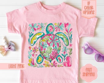 Sea Turtle Kids Summer Shirt | Summer Vacation Tee Shirt | Girls Shirt | Ocean Life Shirt | Save The Turtles Toddler Shirt Sweatshirt