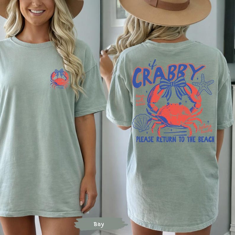 Camiseta If Crabby Return To Beach Summer Comfort Colors® / Camiseta de verano para vacaciones / Camiseta de verano con estampado retro / Camiseta de playa vintage imagen 14