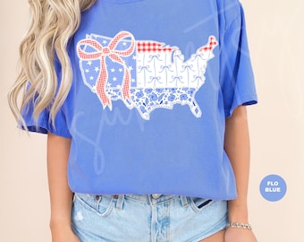 Patriotic Coquette America 4th Of July Comfort Colors® Shirt | 4th Of July TShirt | Memorial Day Labor Day Shirt | Stars And Stripes Shirt