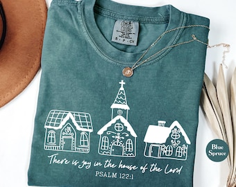 There Is Joy In The House Of The Lord Christmas Comfort Colors® Shirt | Jesus Faith TShirt | Christian Church Matching Group Xmas Tee Shirt