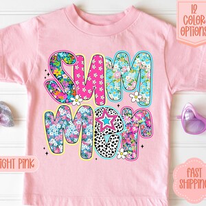 Preppy Floral Summer Kids Shirt | Summer Toddler Baby TShirt | Beach Vacation Shirt | Coquette Floral Shirt | Kids Flower Summer Tee Shirt