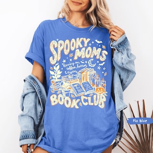 Spooky Moms Book Club Halloween Comfort Colors® Shirt | Book Coffee Lover Tshirt Shirt | Spooky Reader Tee Shirt | Bookish Mom Doodle Shirt image 15
