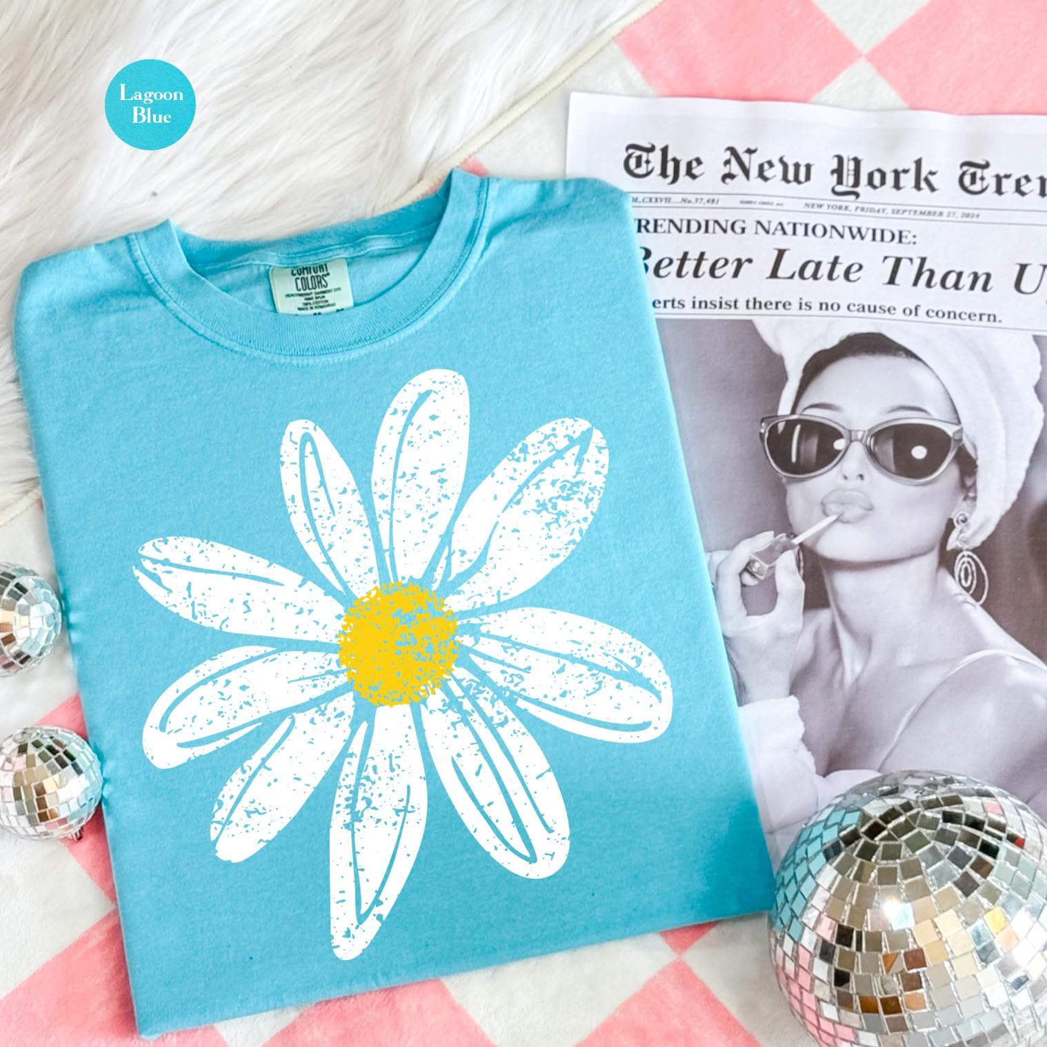 Daisy Summer Comfort Colors® T Shirt | Flower Shirt TShirt | Wildflower Shirt | Neon Shirt | Daisy Flower Women's Grunge Shirt | Floral Tee