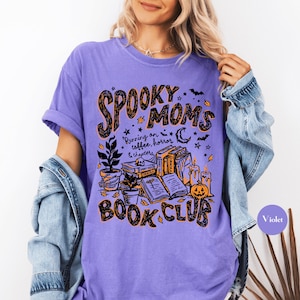 Spooky Moms Book Club Halloween Comfort Colors® Shirt | Book Coffee Lover Tshirt Shirt | Spooky Reader Tee Shirt | Bookish Mom Doodle Shirt image 17