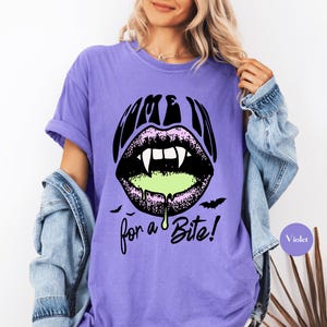 Retro Come In For A Bite Vampire Halloween Comfort Colors® Shirt | Vampire Lover Tshirt Shirt | Funny Vintage Vampire Y2K Halloween Shirt image 14