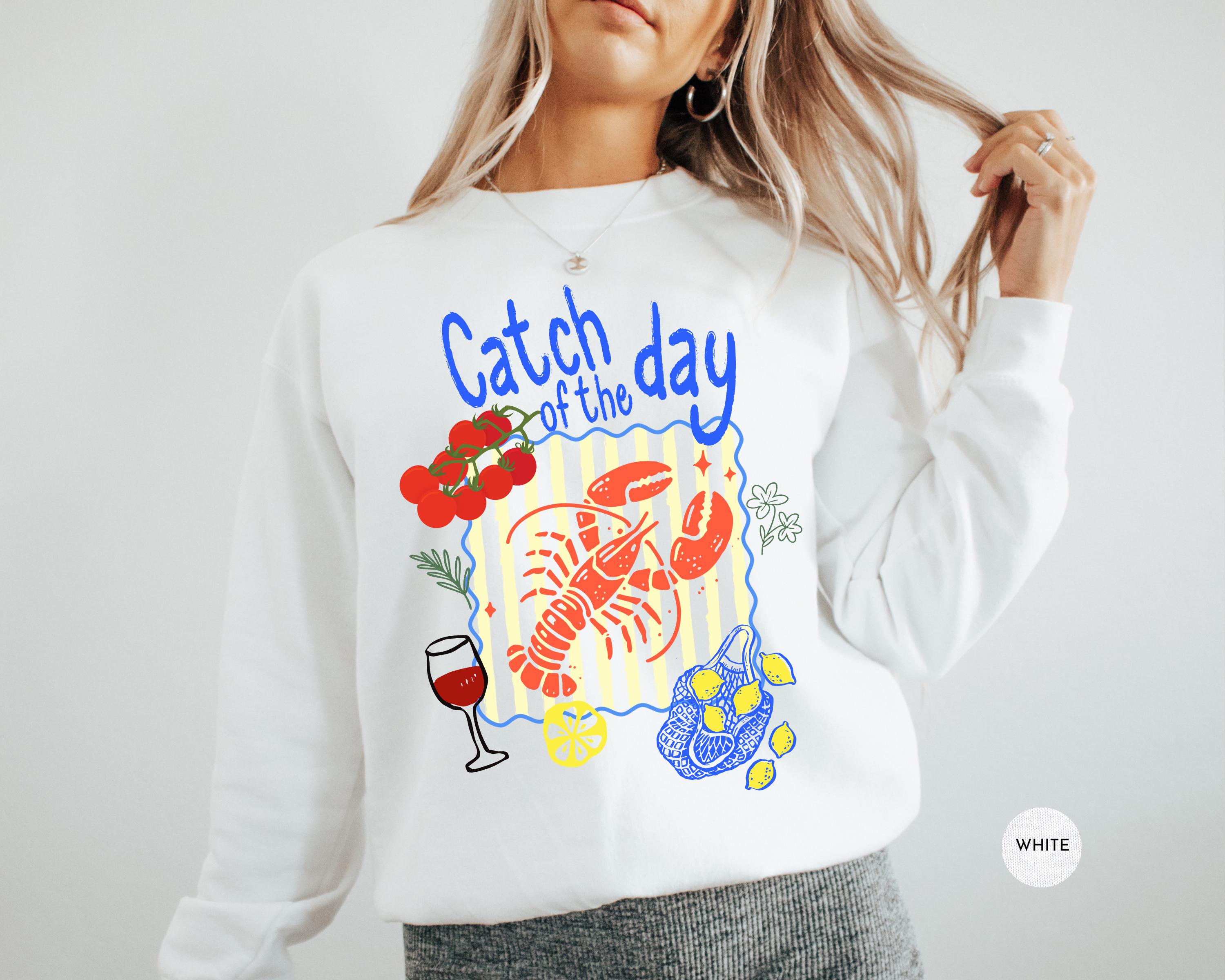 Catch of the Day Sweatshirt | Vintage Retro Lobster Tshirt 
