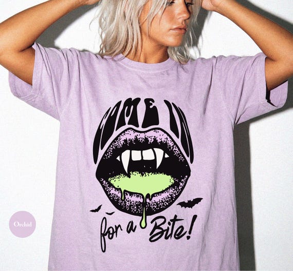 Retro Come In For A Bite Vampire Halloween Comfort Colors® Shirt | Vampire Lover Tshirt Shirt | Funny Vintage Vampire Y2K Halloween Shirt