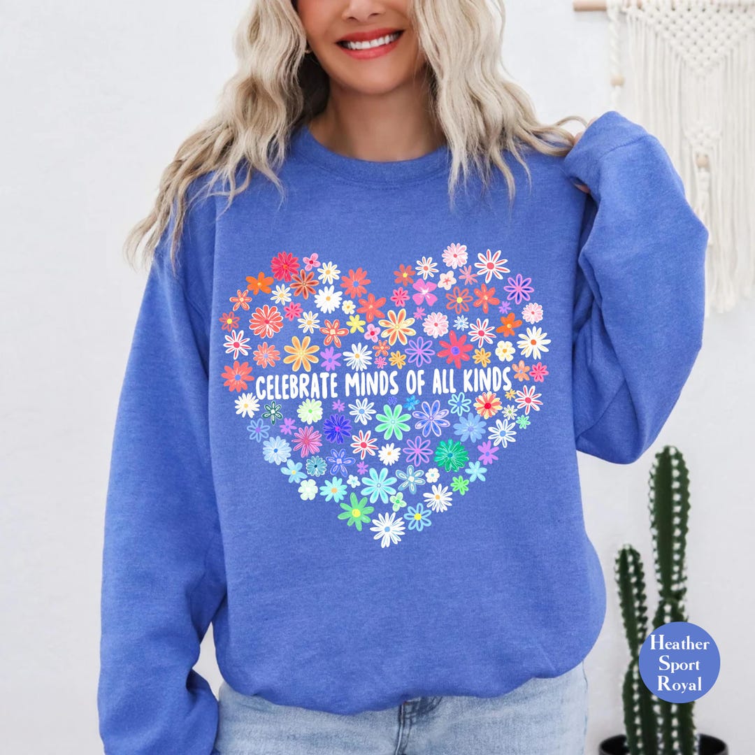 T-shirt Donna Autism Awareness - Celebrate Minds Of All Kinds, Maglietta Neurodiversità Con Cervello Colorato, Per Insegnanti E Sostegno ASD
