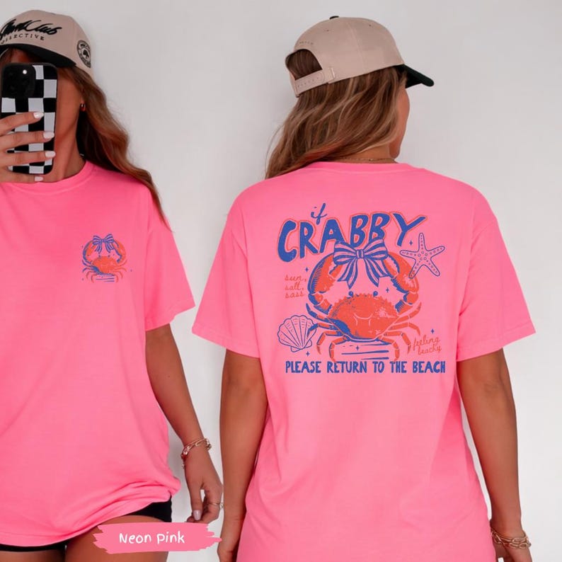 Camiseta If Crabby Return To Beach Summer Comfort Colors® / Camiseta de verano para vacaciones / Camiseta de verano con estampado retro / Camiseta de playa vintage imagen 4