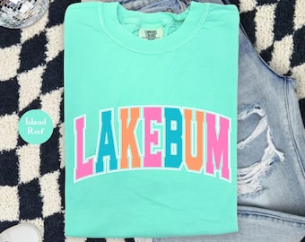 Lake Bum Comfort Colors® T Shirt | Trendy Neon Summer TShirt | Camping Summer Shirt | Boho Summer Beach Shirt | Cute River Vacation Shirt