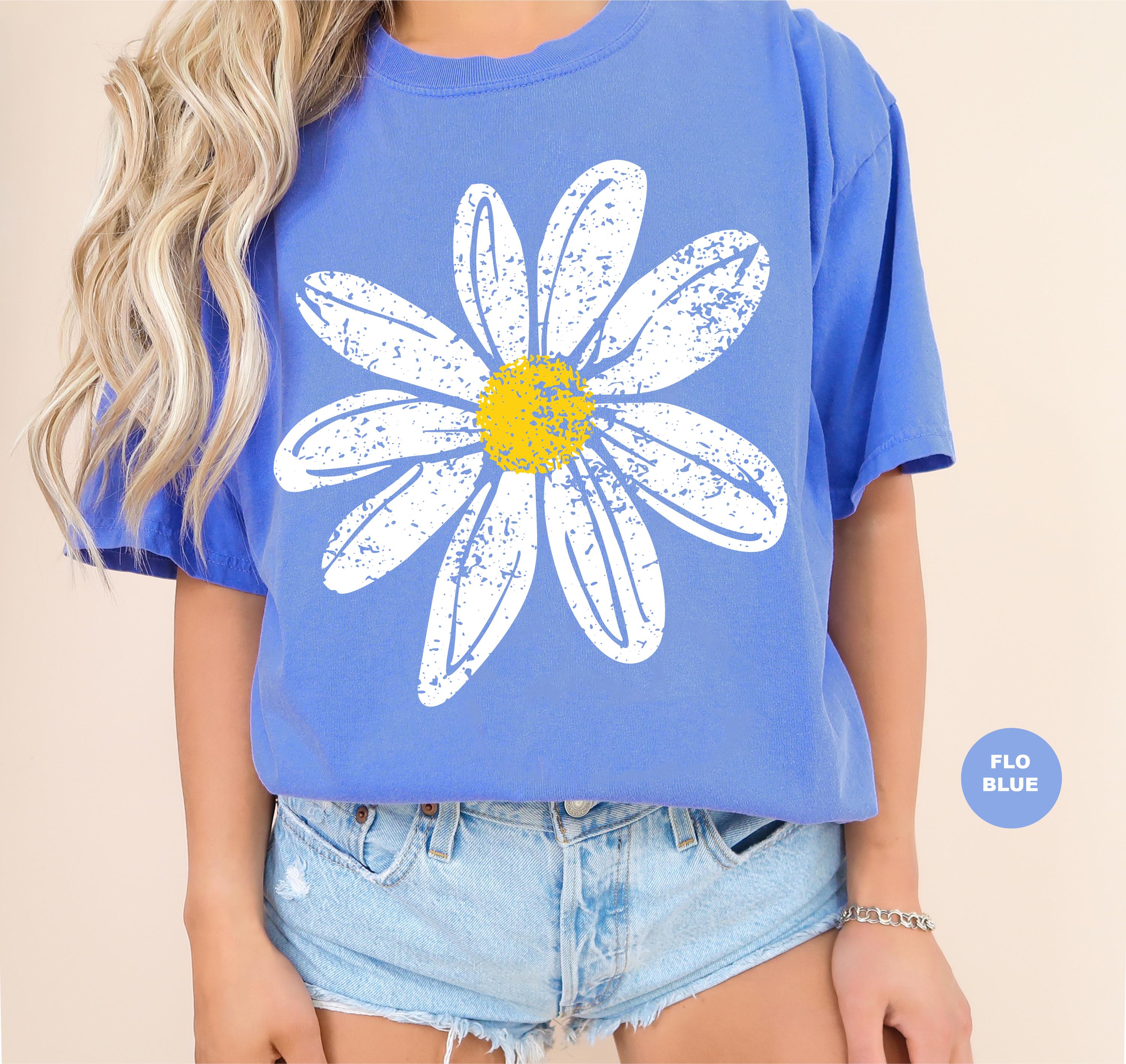 Daisy Summer Comfort Colors® T Shirt | Flower Shirt TShirt | Wildflower Shirt | Neon Shirt | Daisy Flower Women's Grunge Shirt | Floral Tee