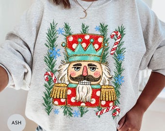 Nutcracker Christmas Sweatshirt | Polka Dot Red Nutcracker Sweatshirt | Christmas Xmas Holidays Sweater | Matching Group Sweatshirt