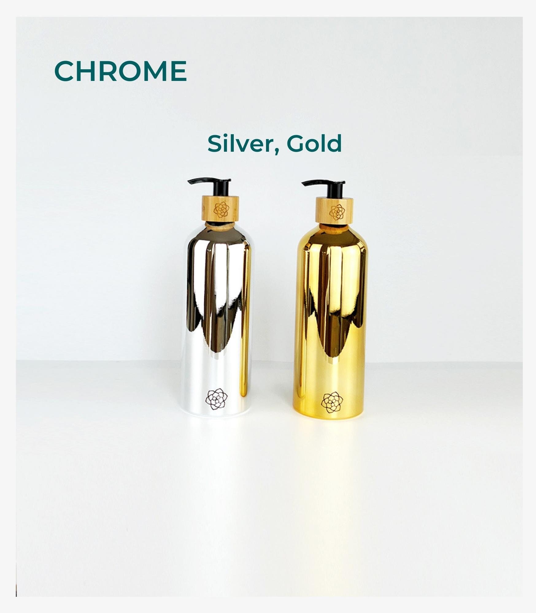 Bathroom Dispenser Set X2 Bottles 500ml. Choose 15 Colours & 6 Design Styles. Reusable Aluminum