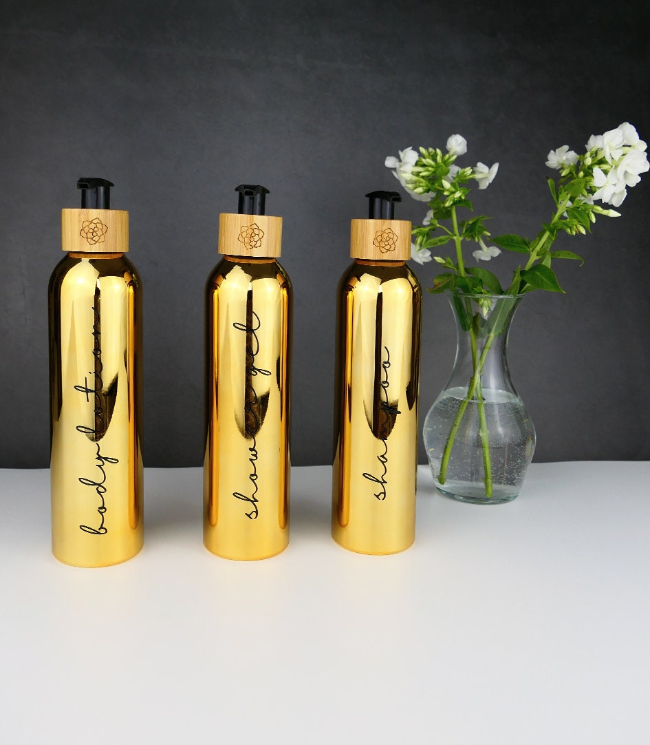 Bathroom Dispenser Set X3 Bottles 300ml. Choose 15 Colours & 6 Design