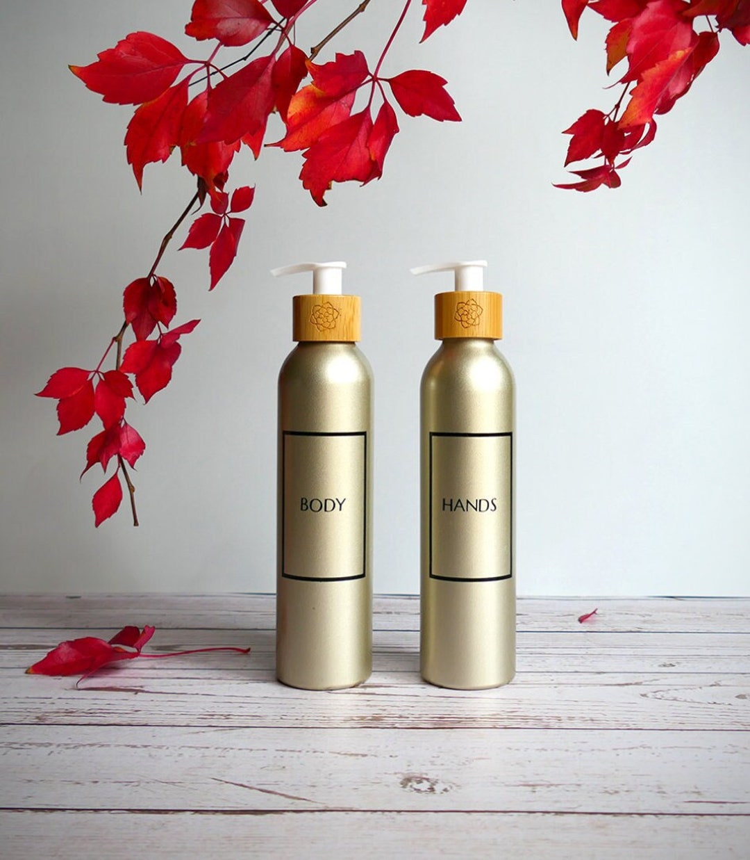 Bathroom Dispenser Set X2 Bottles 300ml Personalize Your Bathroom 7 Colors & 5 Designs Reusable