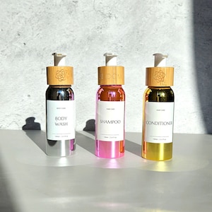 Reusable Travel Bottle -Chrome Silver/Pink/Gold | Toiletry bottle for shampoo or lotion | Choose your colors and create your travel set