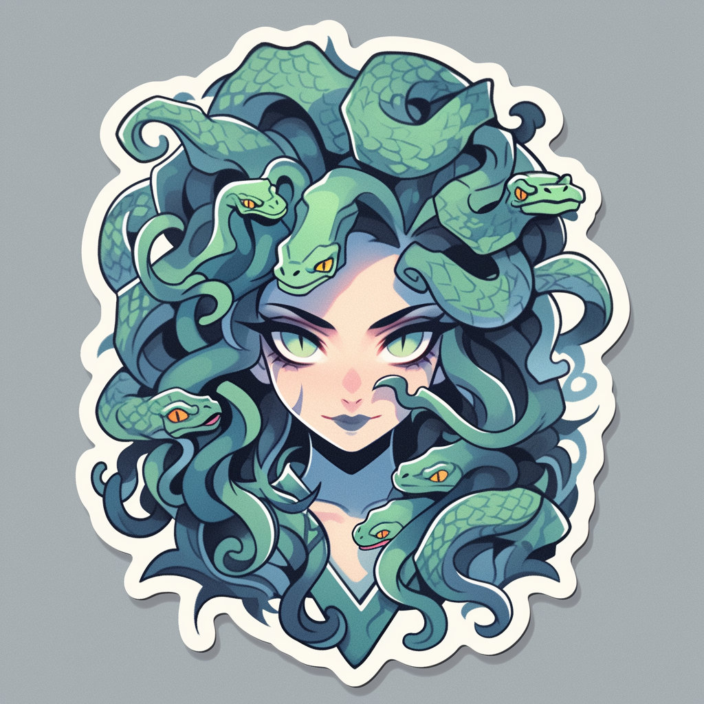 Greek Goddess Medusa Sticker Medusa Snakes Stickers Greek Mythology Decals  Gothic Stickers Ancient Greece Gift Mythology Gifts 