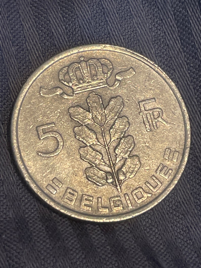 1974 5FR Belgique rare old coin image 2