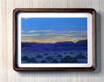 Alvord Desert Sunset- Hand painted original artwork- 5x7 gouache painting on 100% cotton paper