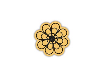 Groovy Flower Sticker, 70s Inspired Trendy Design, Retro Vintage Unique Cool Floral Decal, Perfect for Laptop, Water Bottle, Phone, Etc.