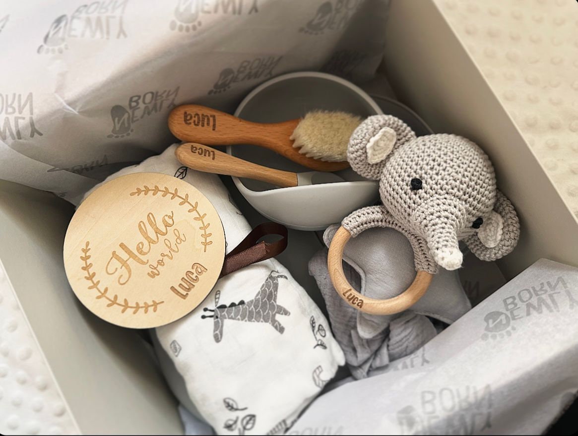 New Born Gift | 4 Colours | Animal Crochet | Baby gift | Feeding Kit | Personalised Cutlery| Baby Blanket |Swaddle | Baby Shower Gift