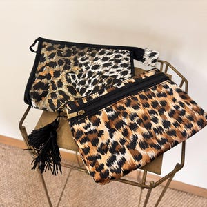 Vintage Animal Print Stoff-Geldbörsen - Kleine Beutel - Schminktaschen für Frauen