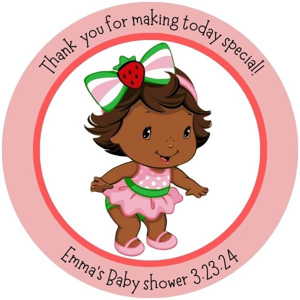 Digital Download African American Strawberry Short Cake Baby Shower birthday gender Reveal Stickers. I Customize You Download Print Cut. Etsy